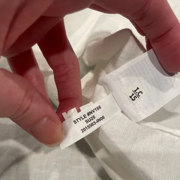 NWT Madewell Women's Sz S White Shirred Button-Up Shirt in Linen-Cotton NV186 - Picture 10 of 10